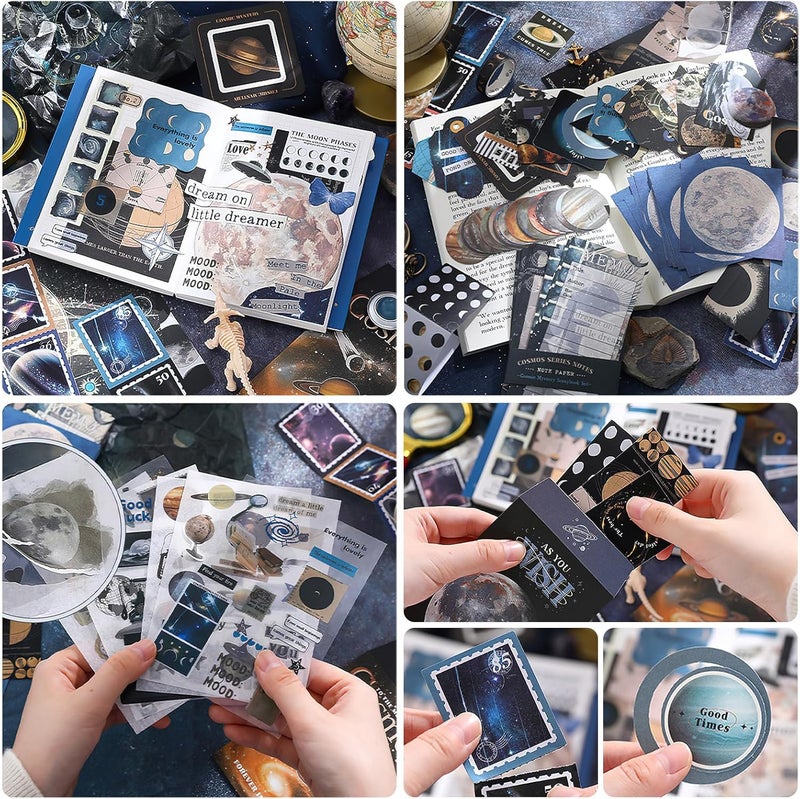 OFFIGIFT Scrapbooking Supplies Kit: Vintage Aesthetic Scrapbook Kit, Junk Journal Supplies with Scrapbook Stickers Paper, Journaling Supplies, Birthday Craft Gift for Adult, Cosmic Mystery - Image 4